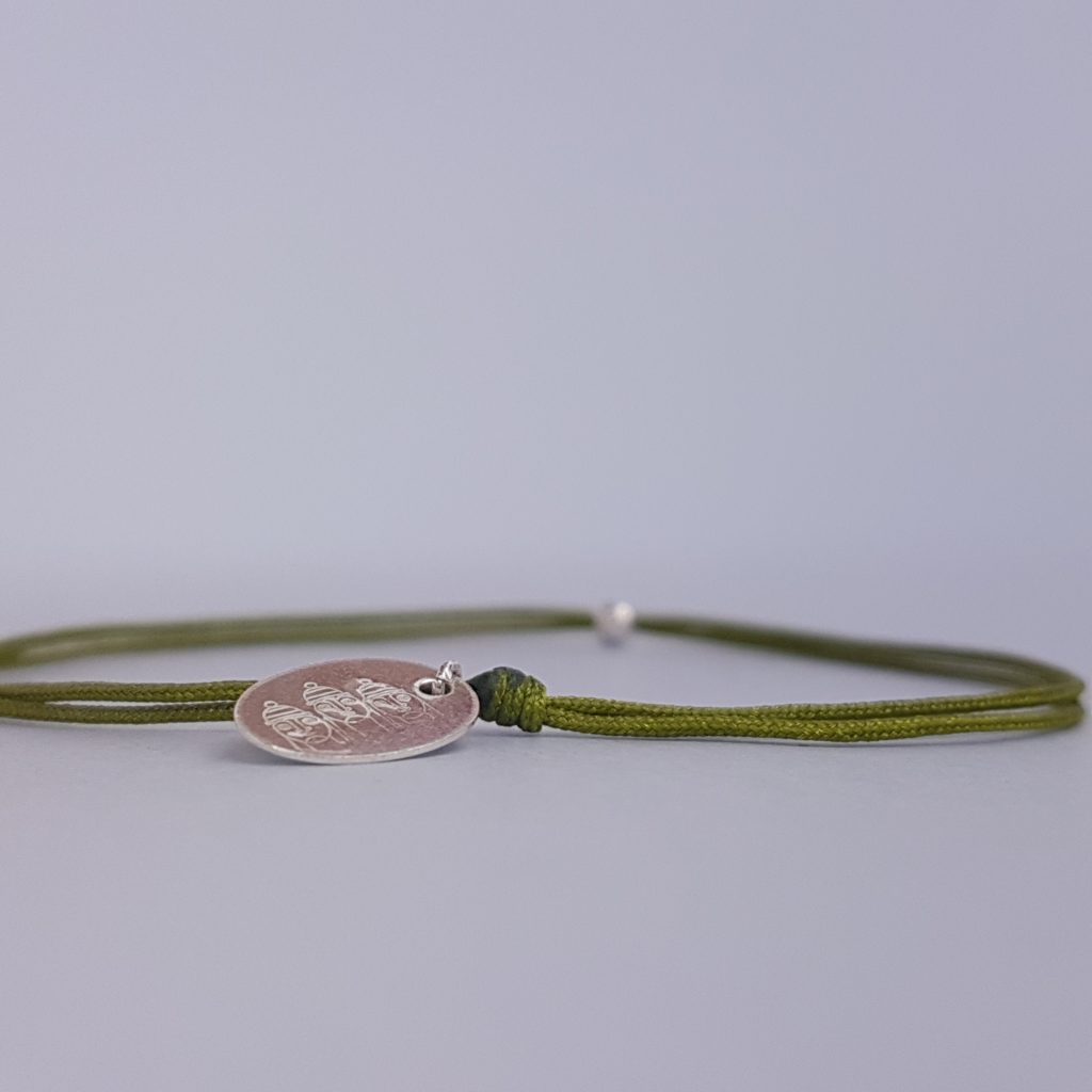 Bracelet zen Bracelet minimaliste Bracelet Porte bonheur réglable 14.50 cm Bracelet cordon vert fluo Cordon nœuds coulissants 20.00 cm perle 5 mm argent Bijou Homme Enfant Femme 