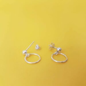 Petites Boucles D'oreilles Anneaux Argent – Dormeuses Vintage – Sans Marque
