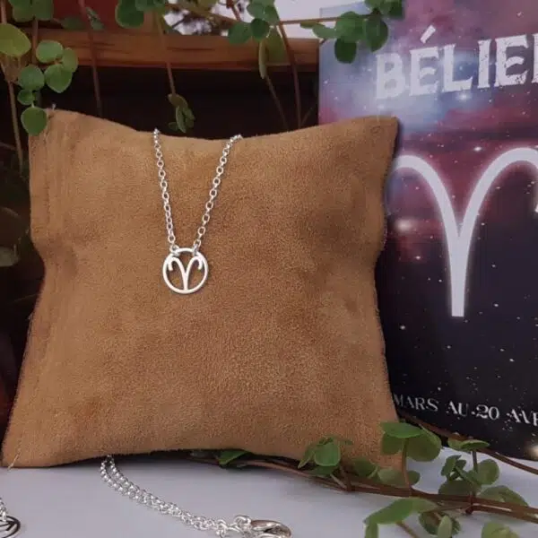 Collier Signe Astrologique Femme - Pendentif Lune Zodiaque En Acier Inoxydable, Chaîne Ajustable 50+5 Cm (ex: Sagittaire)