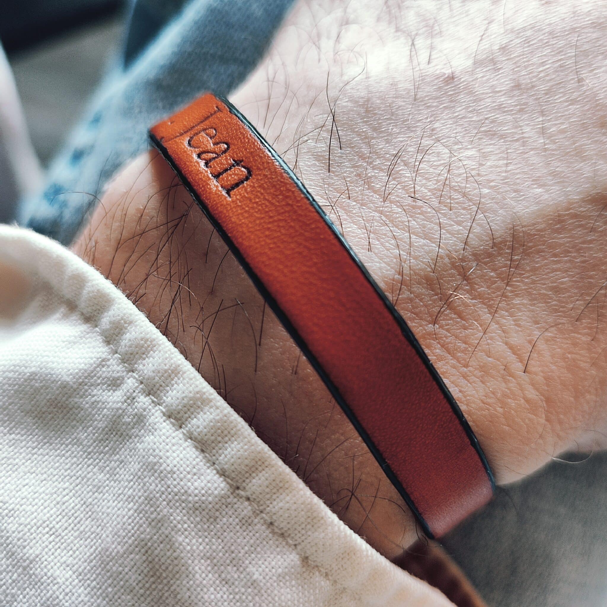 Bracelet Homme En Cuir - Style épais Et Naturel (Neuf, Sans Boîte)