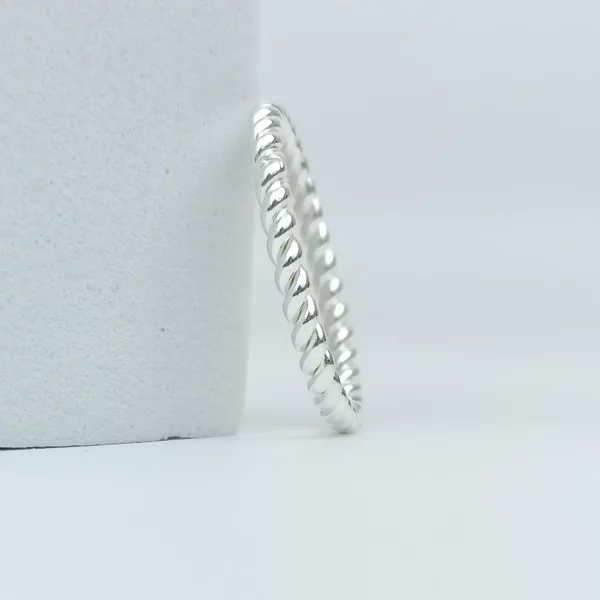 Bague Torsadée En Argent 925/1000 - Épaisseur 2x1 Mm, Tailles 48 à 63, Poinçon 925