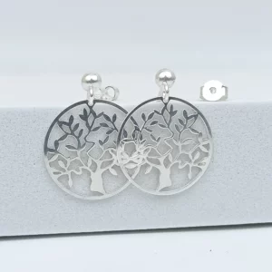 boucles d oreilles arbre de vie argent