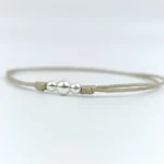 bracelet 3 perles brillantes