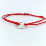 bracelet cordon rouge anneau argent