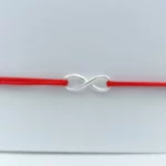 bracelet cordon rouge signe infini argent