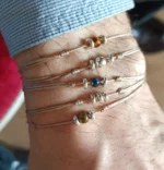 bracelets homme argent pierres porté