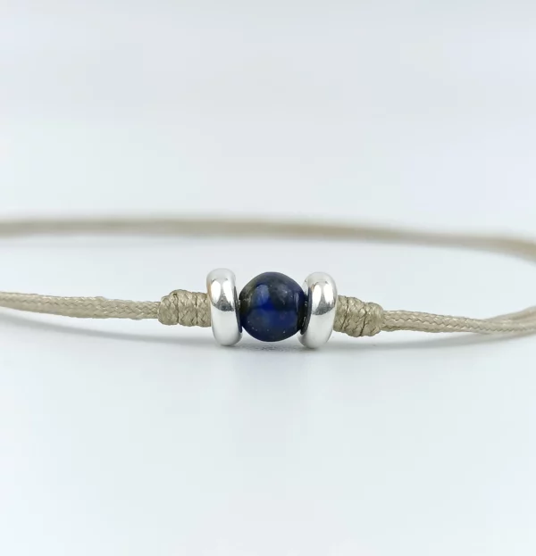 bracelets lapis lazuli et donuts argent