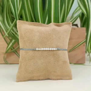 Bracelet 143 je t'aime en code morse, perles argent 925 sur cordon
