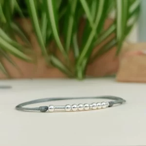 Bracelet code morse 143 I love you, cordon fin ajustable argent 925