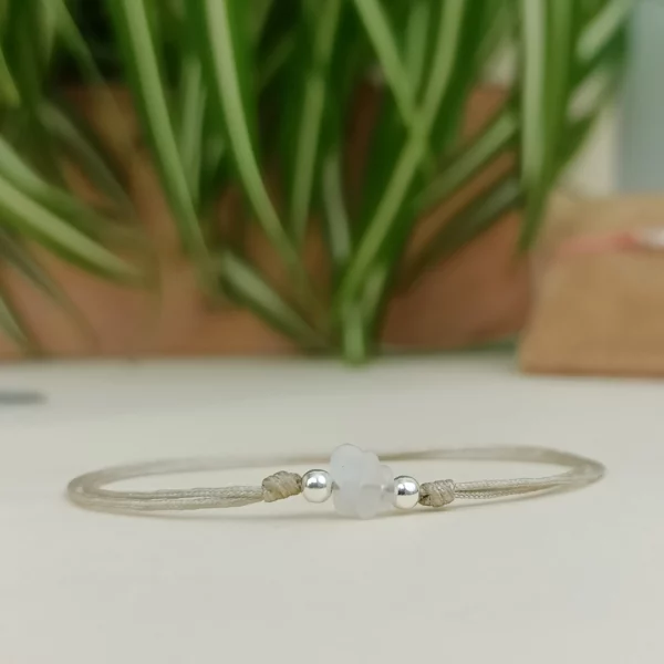 Bracelet femme en cristal de roche, chips et perles argent 925