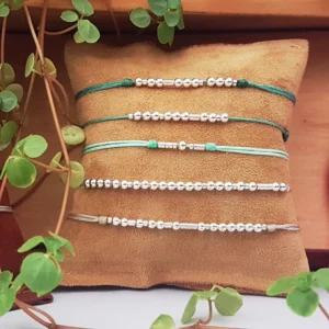 Bracelets message code morse argent 925, plusieurs couleurs de cordon