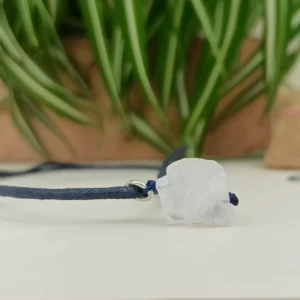 Pendentif homme quartz blanc brut avec anneau argent 925