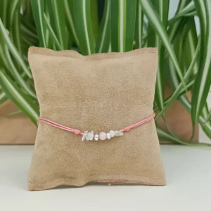 Collier femme quartz rose et cristal de roche, perles argent 925