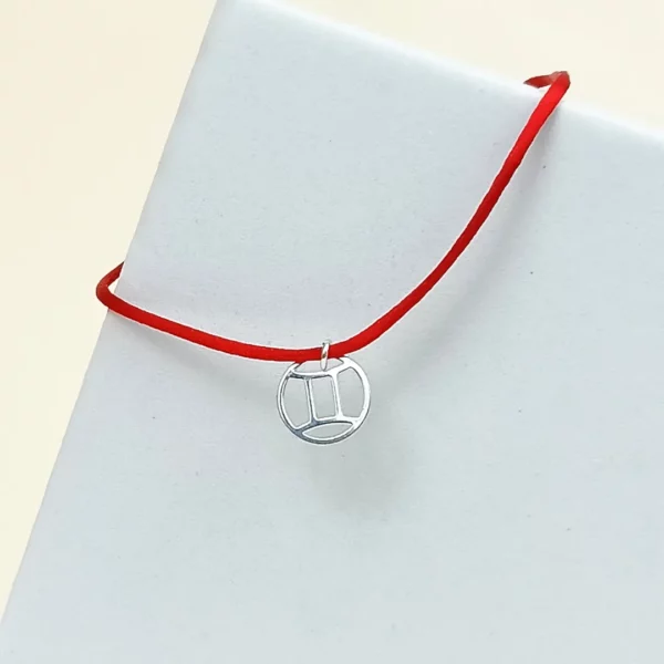 Collier zodiaque Gémeaux – pendentif signe astrologique sur cordon