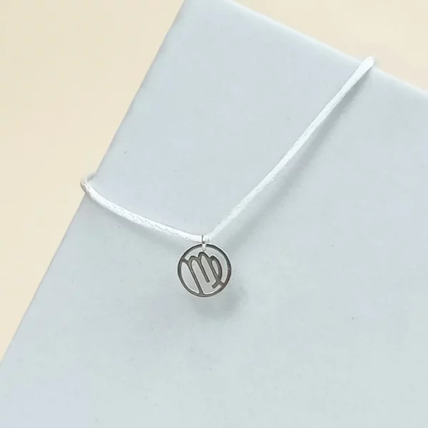 Collier zodiaque Vierge – pendentif signe astrologique sur cordon